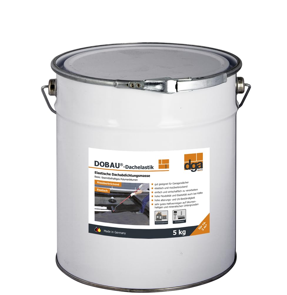 Dachelastik - Elastische Flüssigfolie auf Basis von Polymerbitumen (5, Kilogramm) Schwarz