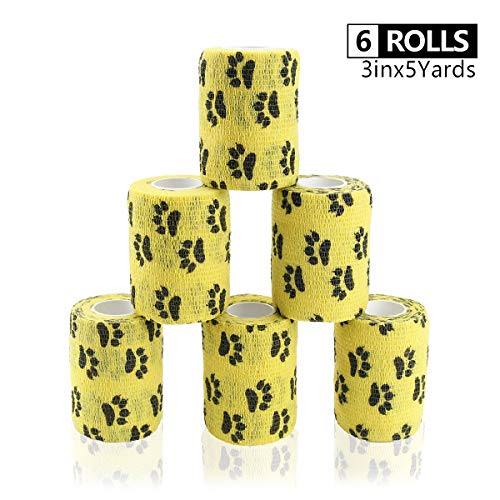 AUPCON Vet Wrap Self Adherent Wrap Cohesive Bandage Animal Bandage Self Adhesive Bandages for Horse, Pets & Ankle Sprains & Swelling 3 Inches