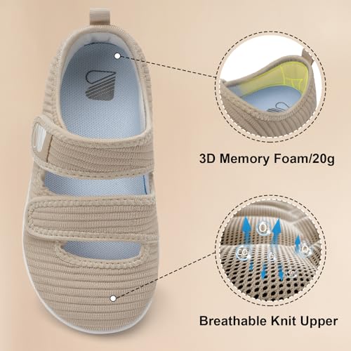 Image of Besroad Womens Walking Shoes Wide Diabetic Shoes Adjustable Barefoot Casual Sneakers Breathable Zero Drop Arthritis Edema Sneakers Indoor Outdoor
