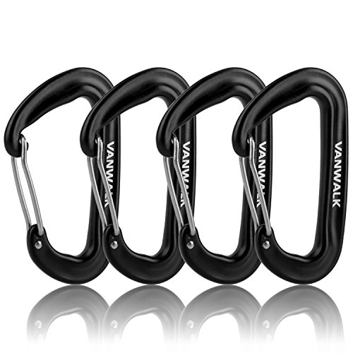 VANWALK Aluminium 12KN Wiregate Carabiners Rated 2645 LBS Each Heavy Duty Lightweight Carabiner