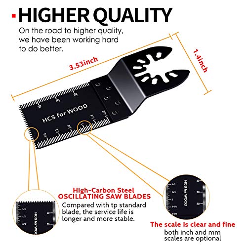 Hanida 35pcs Wood Oscillating Multitool Quick Release Saw Blades Compatible with Fein Multimaster Porter Cable Black & Bosch Decker Dremel Craftsman Ridgid Ryobi Makita Milwaukee Dewalt Rockwell - Thumbnail 5