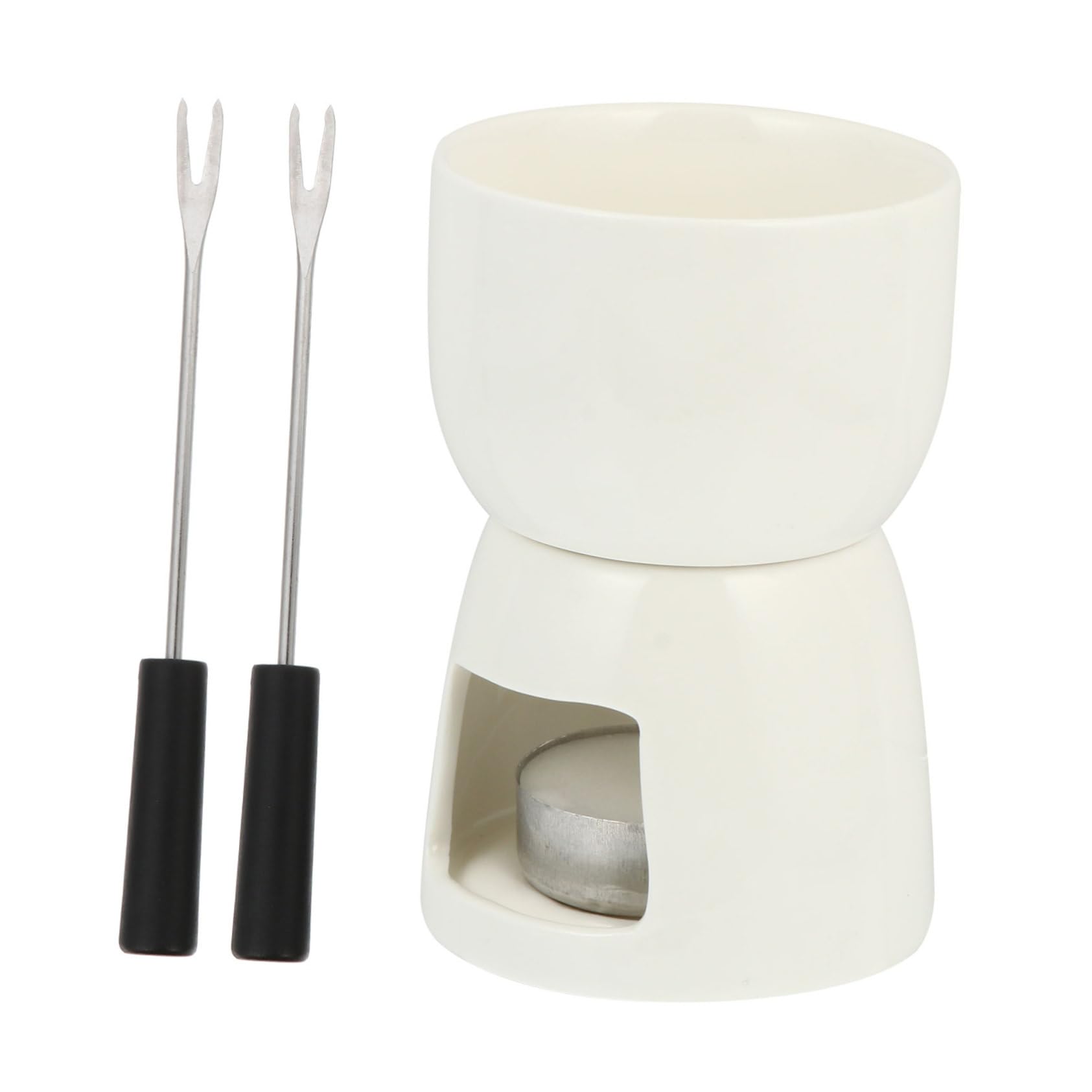 BRIGHTFUFU Ceramic Fondue Pot Butter Warmer Home Hot Pot for Fondue Candle Random