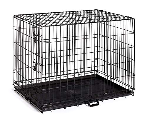 Image of Prevue Pet Products Home On-The-Go Single Door Dog Crate Indoor - L, Black | Large Collapsible Dog Cage for Travel, and Outdoor Use, Foldable Kennel Design, Deep Plastic Pan