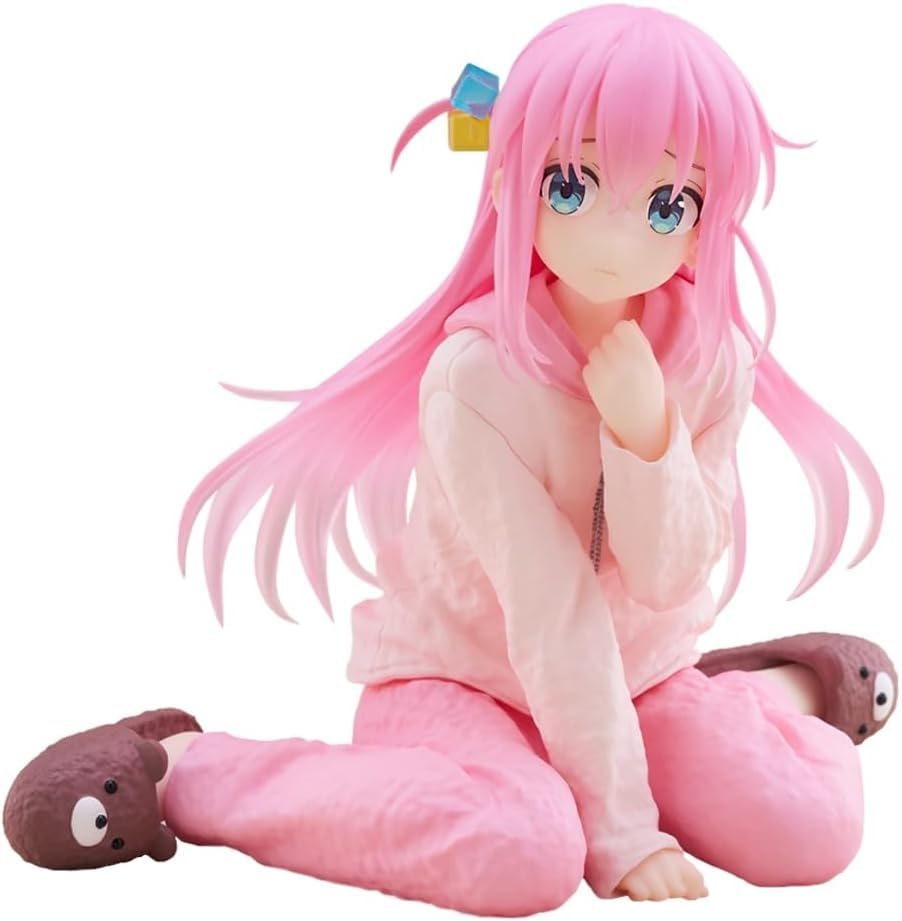 Bocchi The Rock! Gotoh Hitori Sitting Pajama Pose Anime Action Figure | 10cm Pink Hair Hoodie Version Figurine for Table, Desk, Car Dashboard & Shelf Decor | Gift for Anime Fans & Friends-image-47