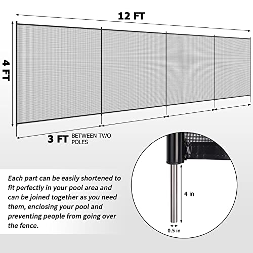 image for Funmit Pool Fence 4’ x 96’, Removable Child Safety Pool Fencing fo