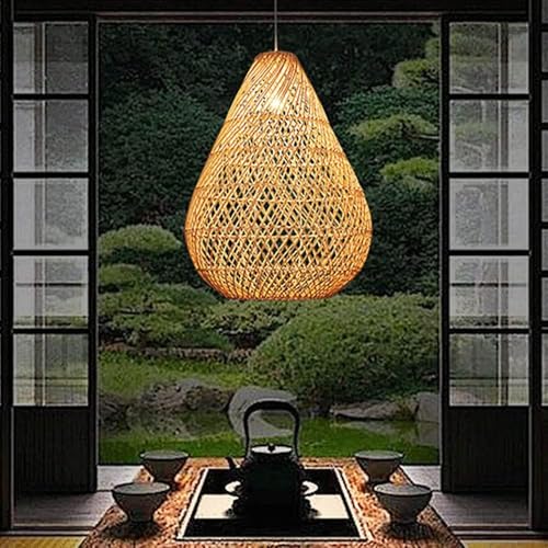 Lampe suspendue en bambou style rustique pour éclairage de salon - 5