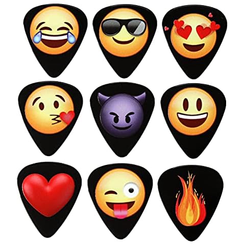 9 Black Emoticon Guitar Plectrums by Harmony Picks Cover