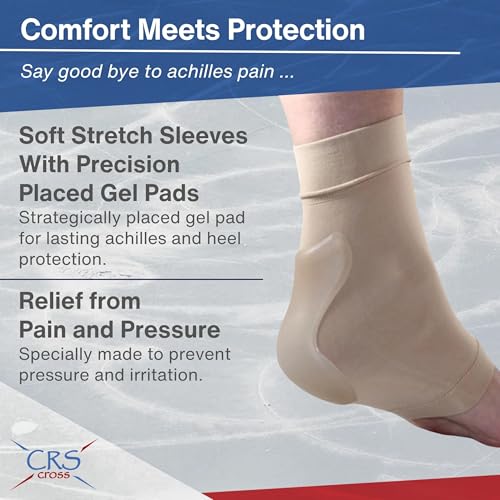 Image of CRS Cross Achilles Heel Gel Sleeves for Skating, Hockey. Pair, X-Large (Pack of 2)