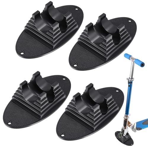 Syhood 4 Pcs Scooter Stand Holder Floor Scooter Storage Parking Stand Black Rack Kick Holder Suitable for 95 mm to 120 mm Wheels Multiple Rack Stable Base Organize Accessories