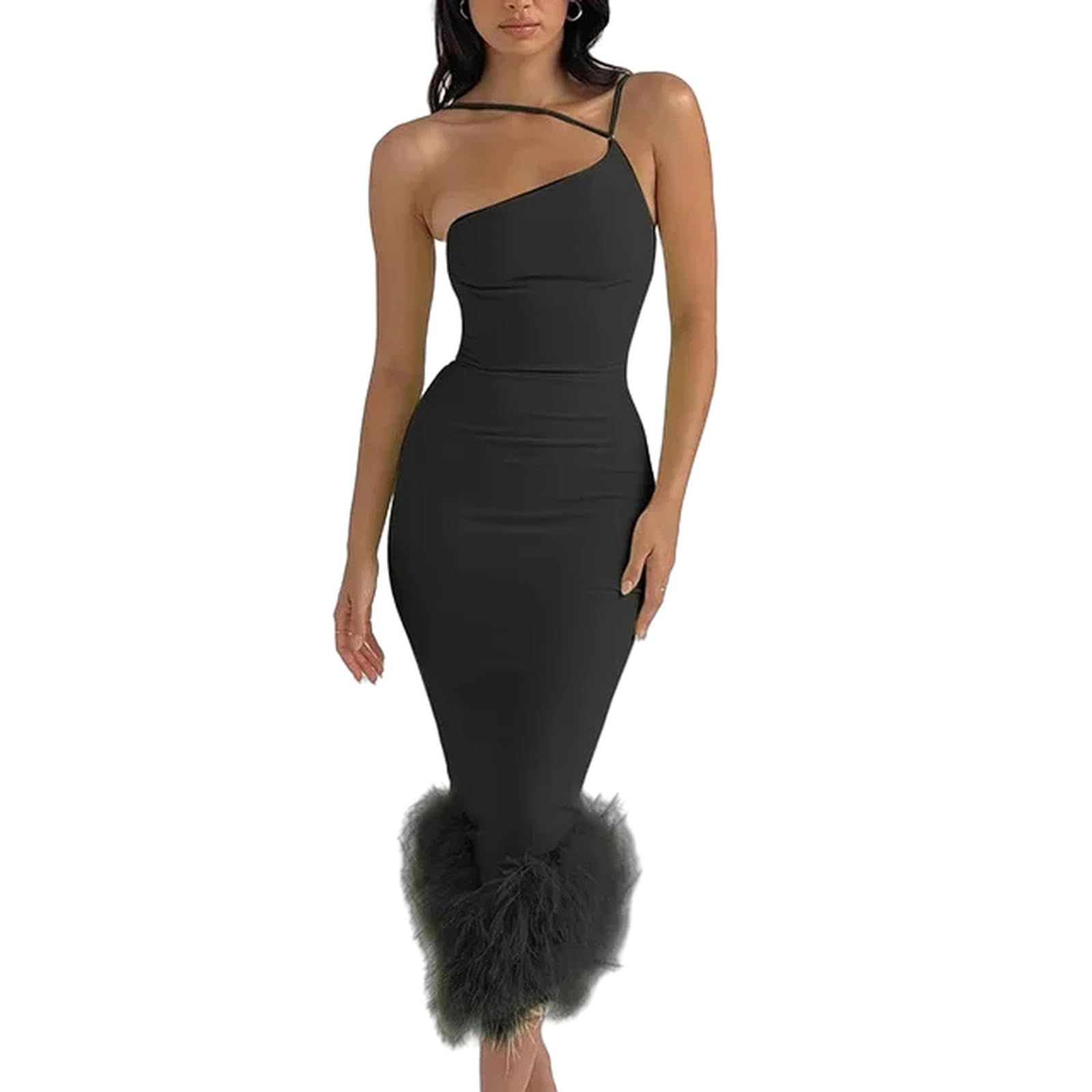 sukienka na jedno ramię sukienka damska z odkrytymi plecami Slim Fit Knitted Dress elegancka wieczorowa impreza klubowa sukienka urodzinowa dla kobiet