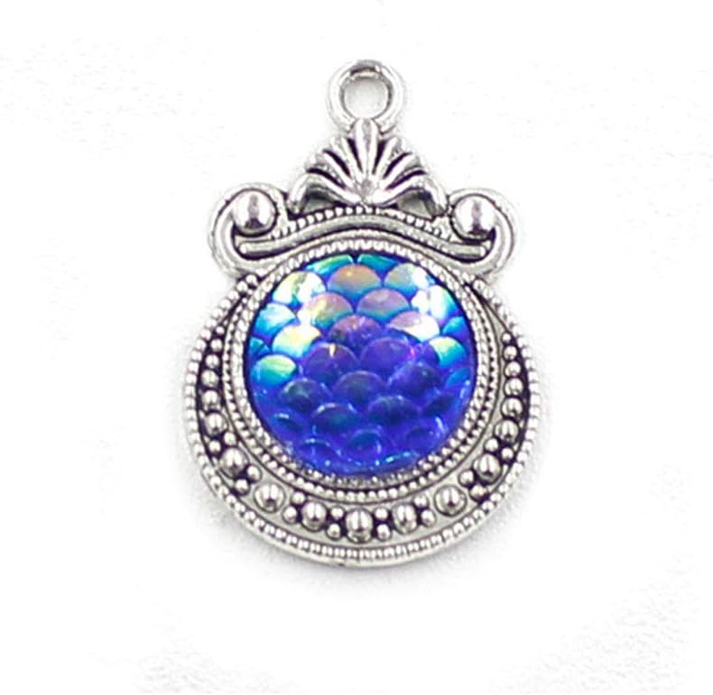 Acxico Mermaid Scale Charm or Pendant (15Pcs), Zinc Alloy Metal, Lead-Nickel Free, Handmade, Fancy Mermaid Charms Mix - Image 7