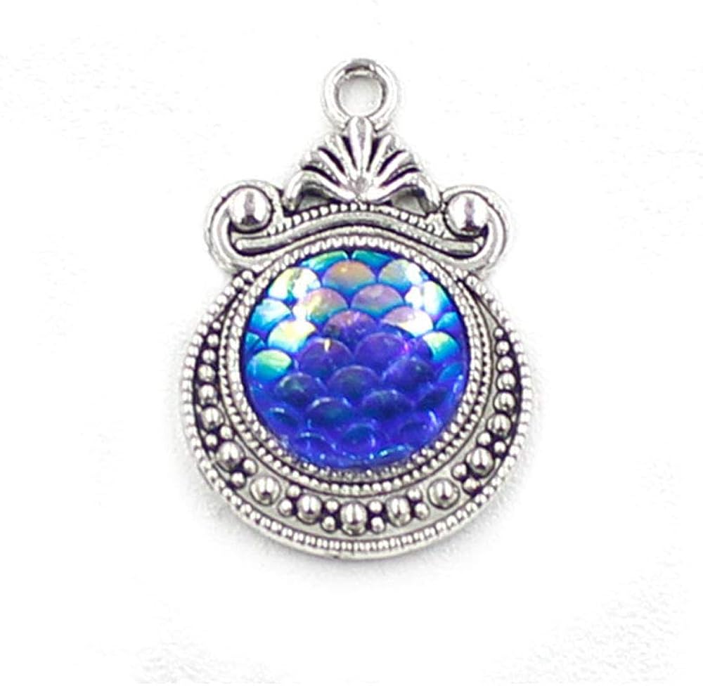 Acxico 15Pcs Mermaid Scale Charms Mermaid Scale Pendants Fancy Mermaid Charm Mix : Sports & Outdoors