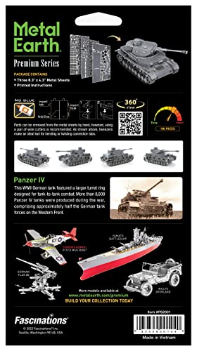 Panzer IV Maquette Métal sans Colle Fascinations Earth avec Outil