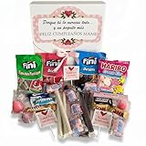 VILMA STORE - Regalo cumpleaños madre. Caja chuches cumpleaños. Cesta regalo mujer. Caja sorpresa. Tarta de chuches. Regalos para mujer. Desayuno a domicilio sorpresa. Chuches para regalar.