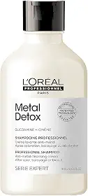 L'Oréal Professionnel Shampoo Metal Detox, para maciez, brilho & sedosidade, maior durabilidade da cor, para cabelos coloridos e danificados, 300ml