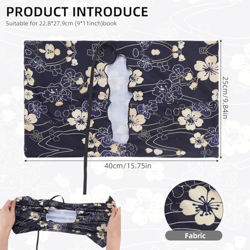 NICENEEDED Flower Stretchable Book Cover, Gold Line Book Sleeve - Image 2