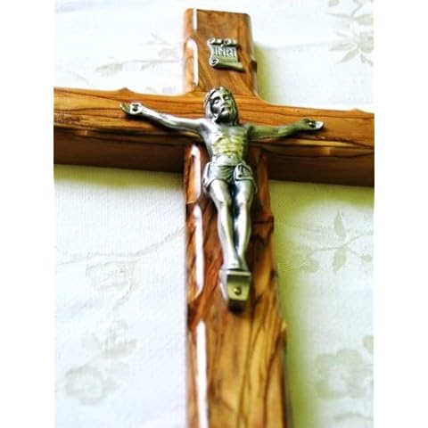 Wall Cross Crucifix Olive Wood 5" Cruz de Madera de Olivo con Crucifijo 13 CM Cover