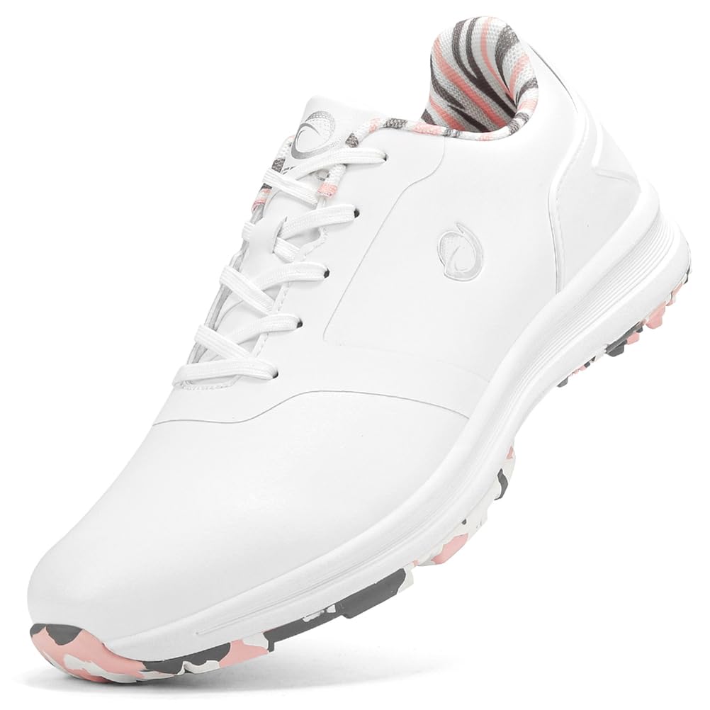 SDEQA Zapatos de Golf de Cuero Impermeables para Mujer, Informales, sin Clavos, Transpirables, Talla Grande