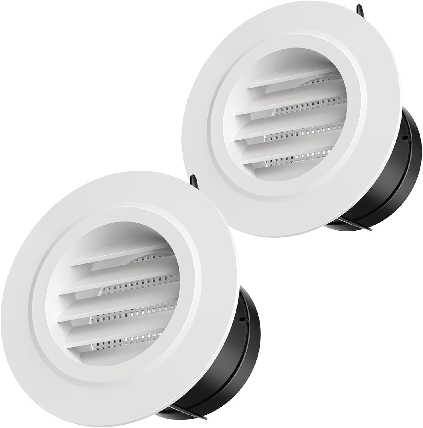 3 Inch Vent Cover, Hon&Guan 3 Soffit Vents Exterior Round Soffit Vents with Built-in a Fly Screen for Bathroom Office Home-2PCS 3 Inch-2pcs