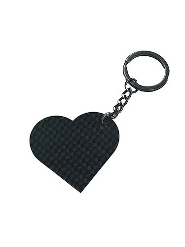 Carbon Centric Carbon Fiber Heart Keychain, Gift for Lover, Resin Keychain Gift, Custom Groomsman Gift, Bridal Shower Favor, Heart Charm, Black