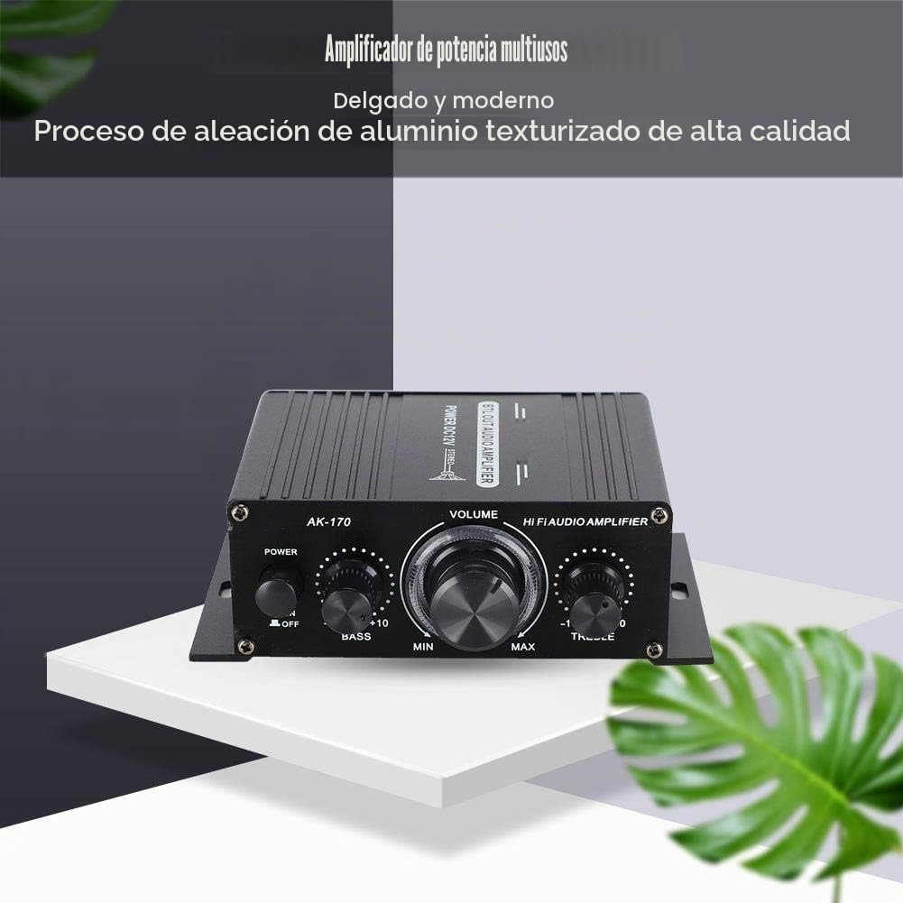 Amplificador de potencia de audio, amplificador de potencia estéreo de 47 K, 40 W, amplificador de audio de radio FM, carcasa de aluminio, amplificador de audio portátil, mini amplificador Hifi