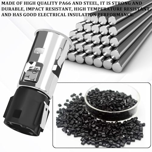 Image of Cigarette Lighter Socket with Removal Tool, 12V Car Cigarette Lighter Power Outlet Socket Adapter Replacement with Disassembly Tool, Compatible with Chevrolet GMC Cadillac Replace OEM#56457