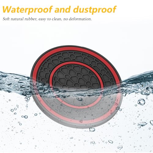 Image of Osilly 2 Pack Car Coasters for Cup Holder, 2.75 Inch No-Slip Anti Dust Insert Coaster, Universal Auto Waterproof Coasters Silicon Insulation Cup Mats for Woman Man, Suit for Vehicle Interior (Red)