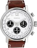 Große Oozoo Herrenuhr mit Chrono Look Zifferblatt und Lederband