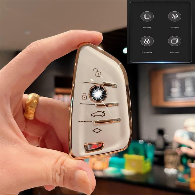 for BMW Key fob Cover, Soft Full Protection Key Case Shell for BMW 2 5 6 7 Series X1 X2 X3 X5 X6 X7 Premium Anti-dust Anti-Break Protection (White) - Image 7