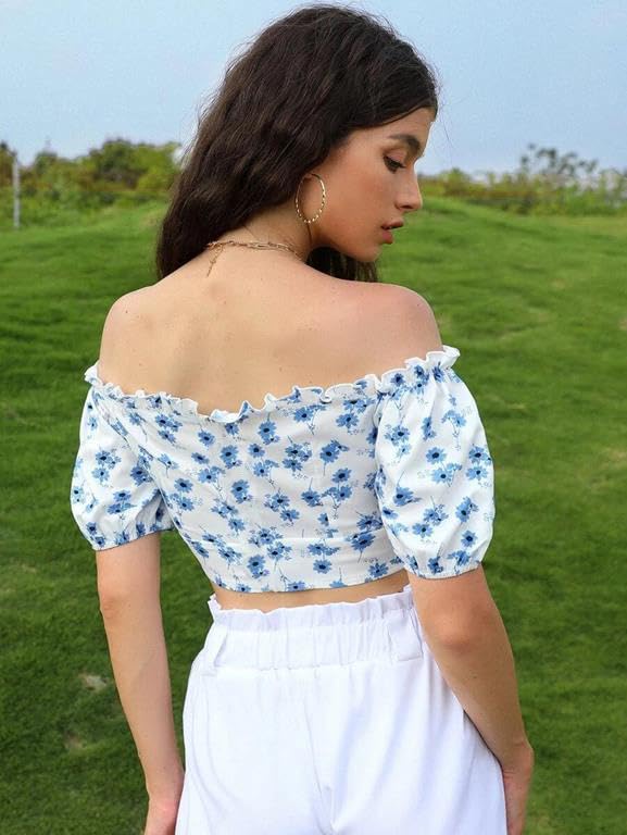 Image of KOTTY Women's Polyester Regular Fit Off Shoulder Neck Solid Top