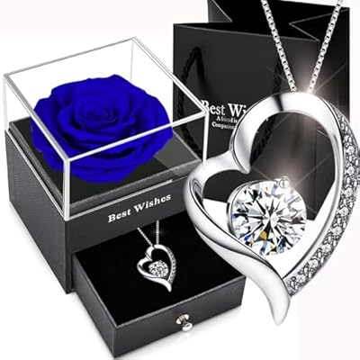 SWEETIME - Rosa Eterna Natural Preservada Forever Bloom Rosa Real，Regalo de Rosas Romántico con Mujer día Madre San Valentín Navidad Compromiso Matrimonio Aniversario Cumpleaños Acción de Gracias Nochebuena