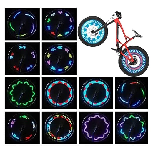 Bike Wheel Lights (2 Tire Pack) - Waterproof LED Bicycle Spoke Lights Safety Tire Lights - Great Gift for Kids Adults - 30 Different Patterns Change - Bike Accessories - Easy to Install