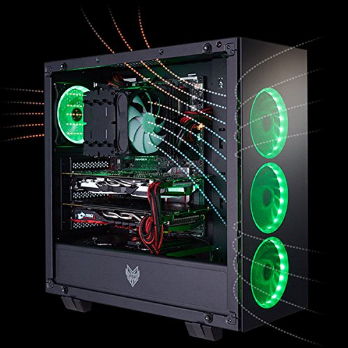 FSP ATX Mid Tower PC Computer Gaming Case with 3 Tempered Glass Panels and 5 RGB Lighting Modes (CMT510)