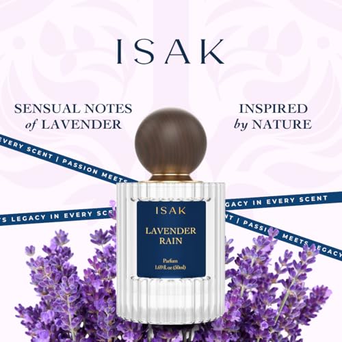 Image of ISAK Lavender Rain Unisex Perfume | Eau de Parfum | Premium Perfumes for Men, Women | Petrichor, Lavender, Raspberry | Fresh, Long Lasting, Travel Size - 50ml