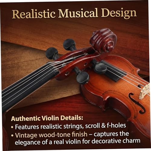 Petit violon miniature en bois pour bureau sans encombrement - 4