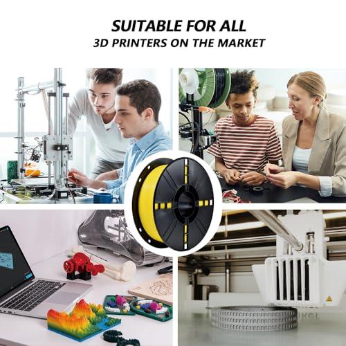 Image of iBOSS PLA Plus (PLA+) 3D Printer Filament 1.75mm,1kg Spool (2.2lbs) Toughness Enhanced 3D Printing Filament,Dimensional Accuracy + /- 0.02mm,1.75mm PLA Plus Filament,Fit Most FDM Printer(Yellow)