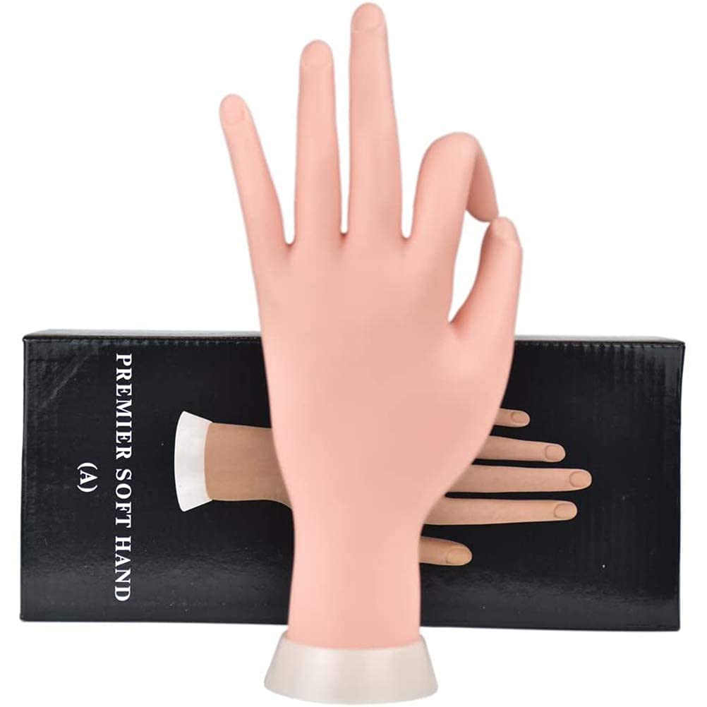 NAILWIND Practice Hand for Acrylic Nails, Fake Nail Hand Practice, Flexible Bendable Mannequin Rubber Hand, Manicure Hands Nails Art Hand Training Hand for Nail Practice 1-Pcs 3