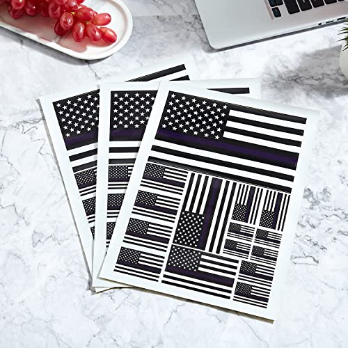 Image of CANTENDO 3 Pack Thin Blue Line American Police Flag Decal - Thin Blue Line American Police Flags Reflective Vinyl Car Stickers - for Car Window Bumper Waterproof Sticker (12 x 8.5 Inch)