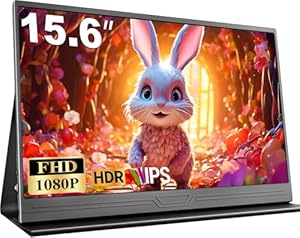 CUIUIC Portable Monitor, 15.6 Inch 1080P FHD IPS Second Screen for Laptop with USB-C & Mini HDMI, Eye Care, Portable Screen for Laptop, Xboxs, Mac, Phone