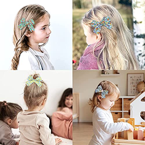 Combo of 13 pcs Printed Bow Hair Clips