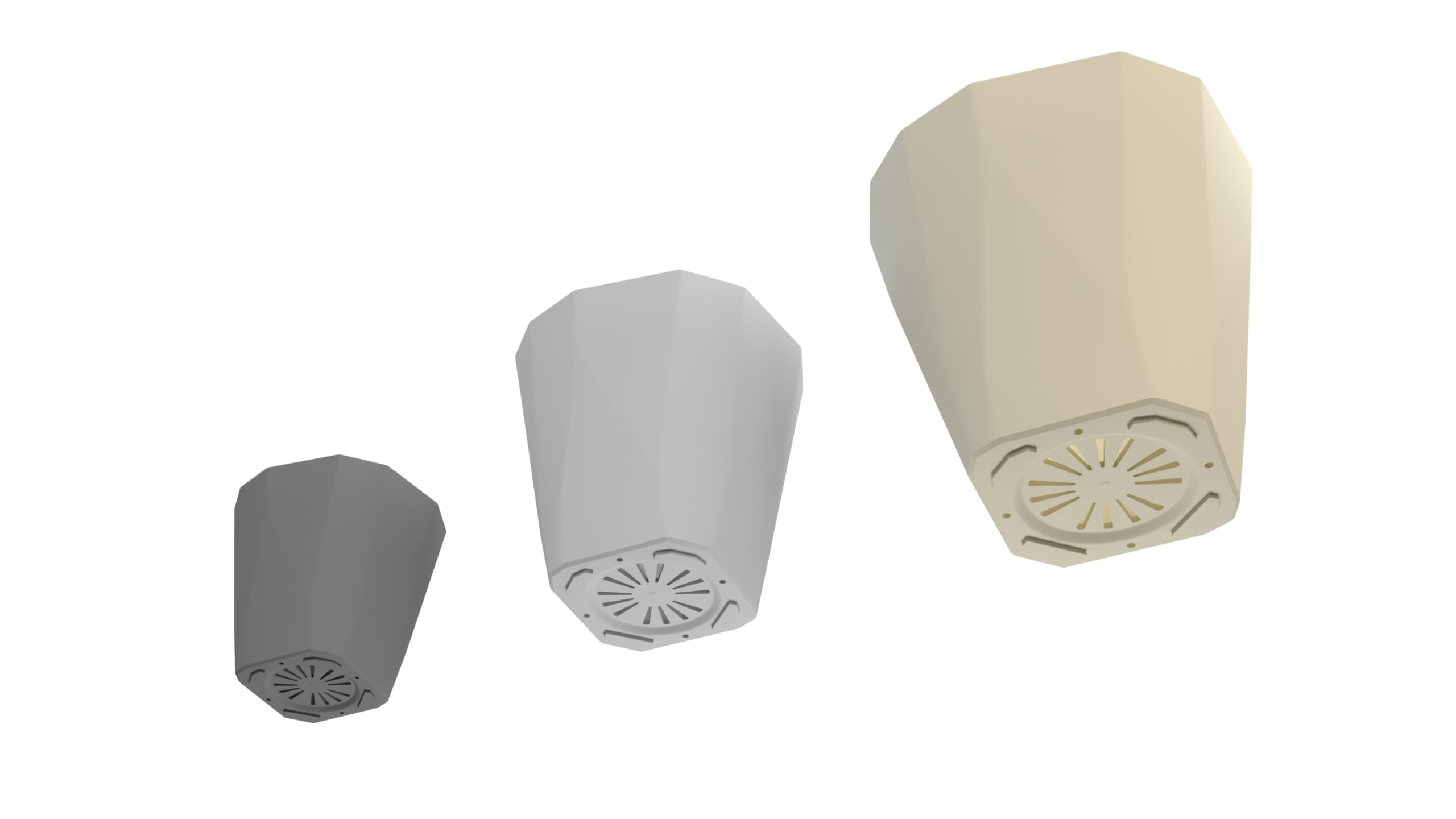Blumentopf 3er Set mit Drainage & Untersetzer – Stein-Optik matt
