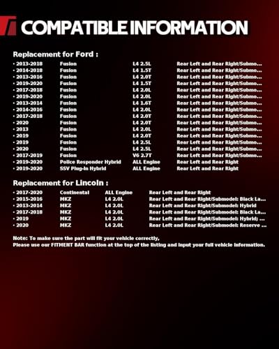 Image of Torchbeam Rear Brake Calipers Set for Ford Fusion 2013-2020