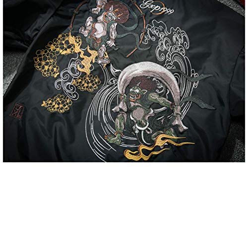 Embroidery Dragon Pattern Baseball Bomber Jacket Coat Tops Blouse Outerwear4