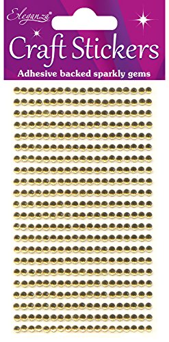 Oaktree Crafts 418-piece Eleganza Gems, Material sintético, Color Dorado No. 35, 16,5 x 7,6 x 0,2 cm