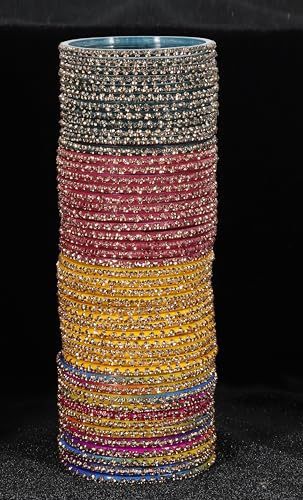 8 Colour Glass Bangles Combo For Party/Daily use/Wedding