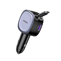 UGREEN 75W Retrattile Caricatore Auto, Caricabatteria Accendisigari USB C Ricarica
