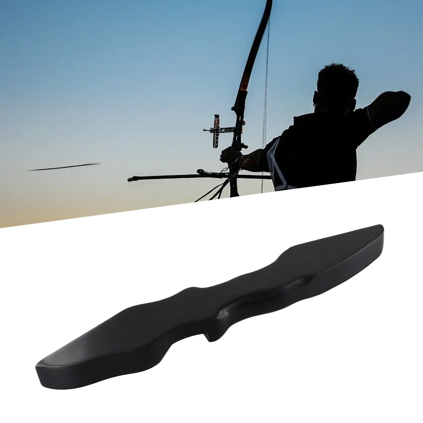 Split Straight Wooden Riser for, Black Detachable Bow Handle, Recurve Bow Accessory Tool