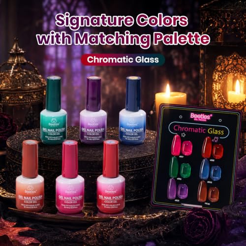 Image of Beetles Chromatic Glass Jelly Gel Nail Polish Set, 6 Colors, 15ml