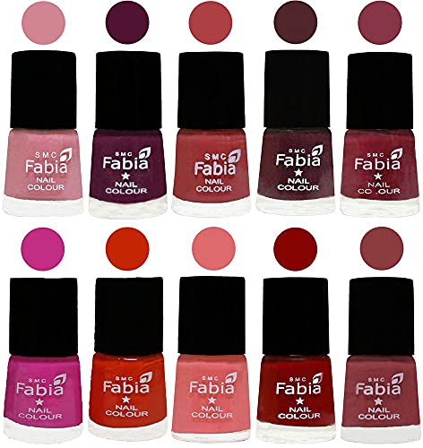 Image of ALL IN ONE (PACK OF 10), Long Lasting Glossy Nail Polish, 6 ml Each, All Vibrant Colours,02203