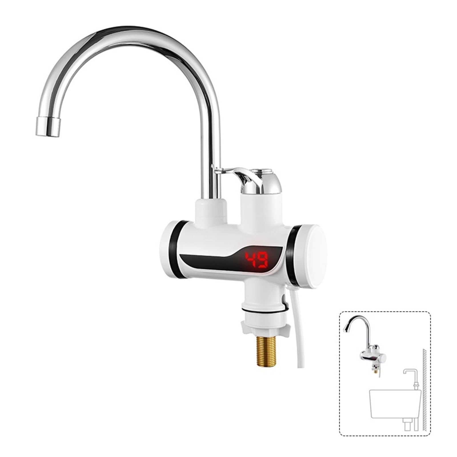 LNHHG Instant Electric Water Heater Temperature Display Water Heating Kitchen Hot Water Heater With LED Kitchen Faucet
